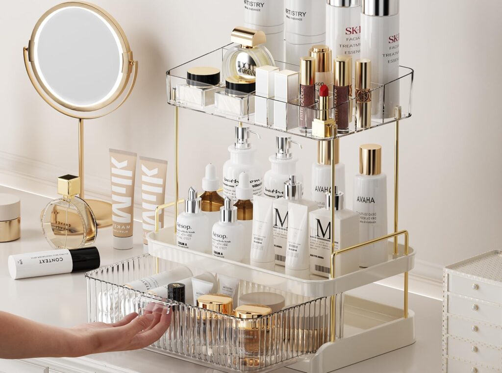 bathroom countertop makeup organizer