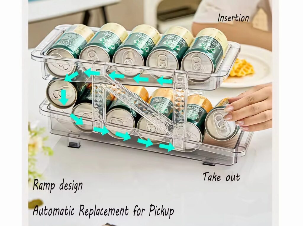 soda organizer for refrigerator