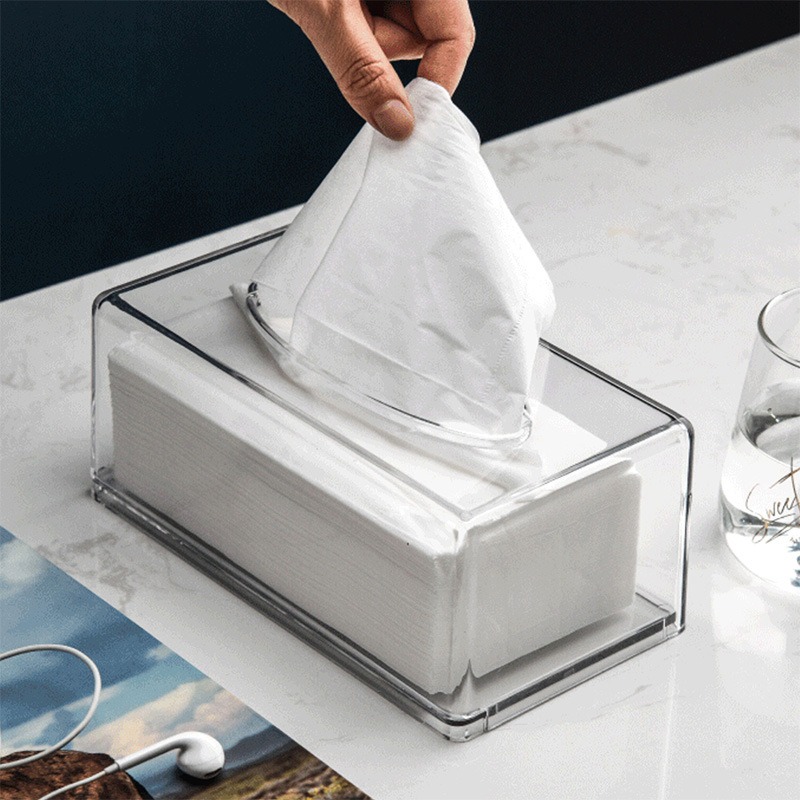 Transparent Desktop Tissue Box